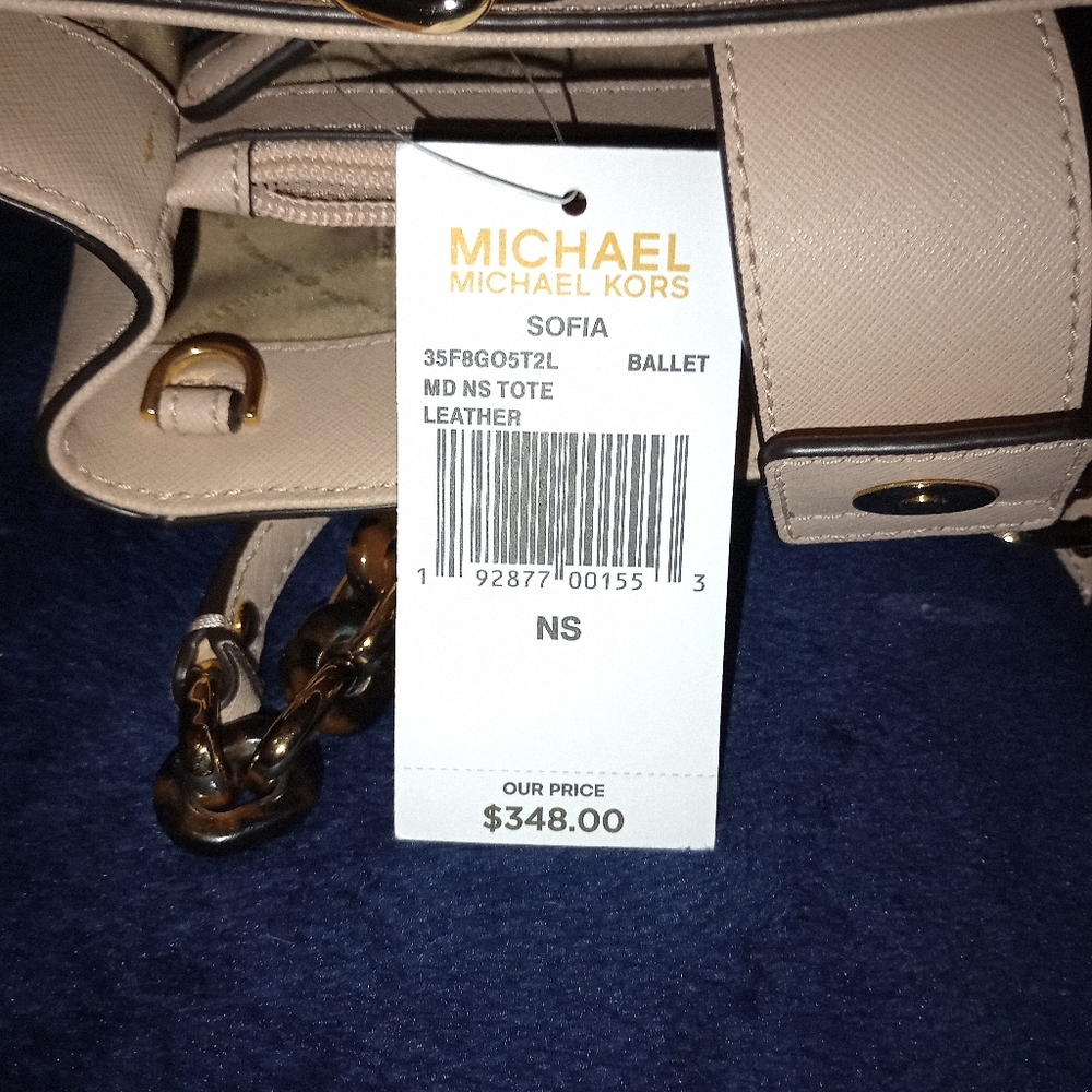 NWT Michael kors Sophia MD NS Leather Tote Color Ballet - Picture 13 of 13